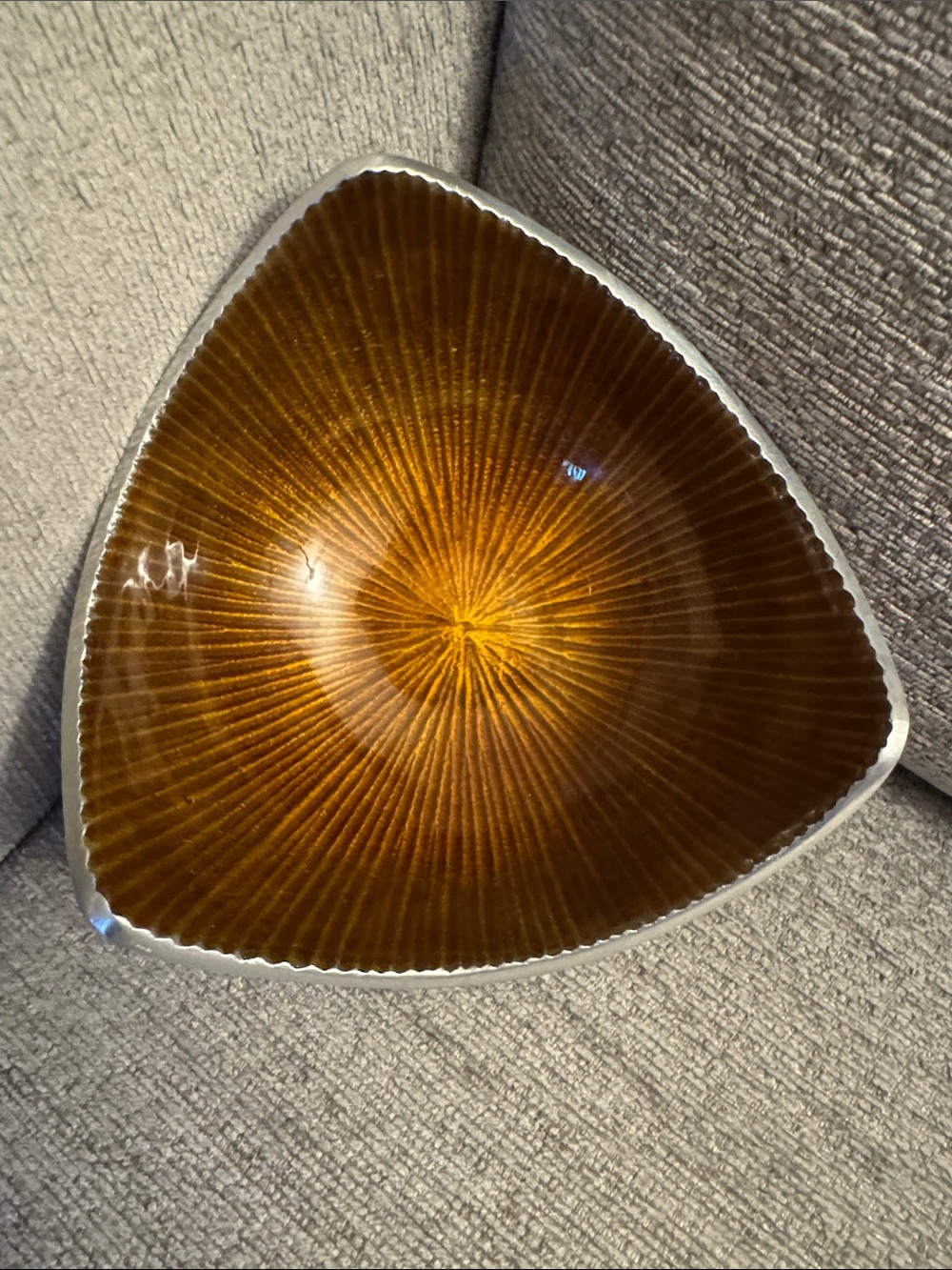 Simply Designz made in India amber-brown enamel & aluminum snack bowl